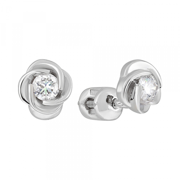 Пуссеты с бриллиантом № 127917