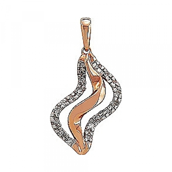 Золотая подвеска с бриллиантом № 75442