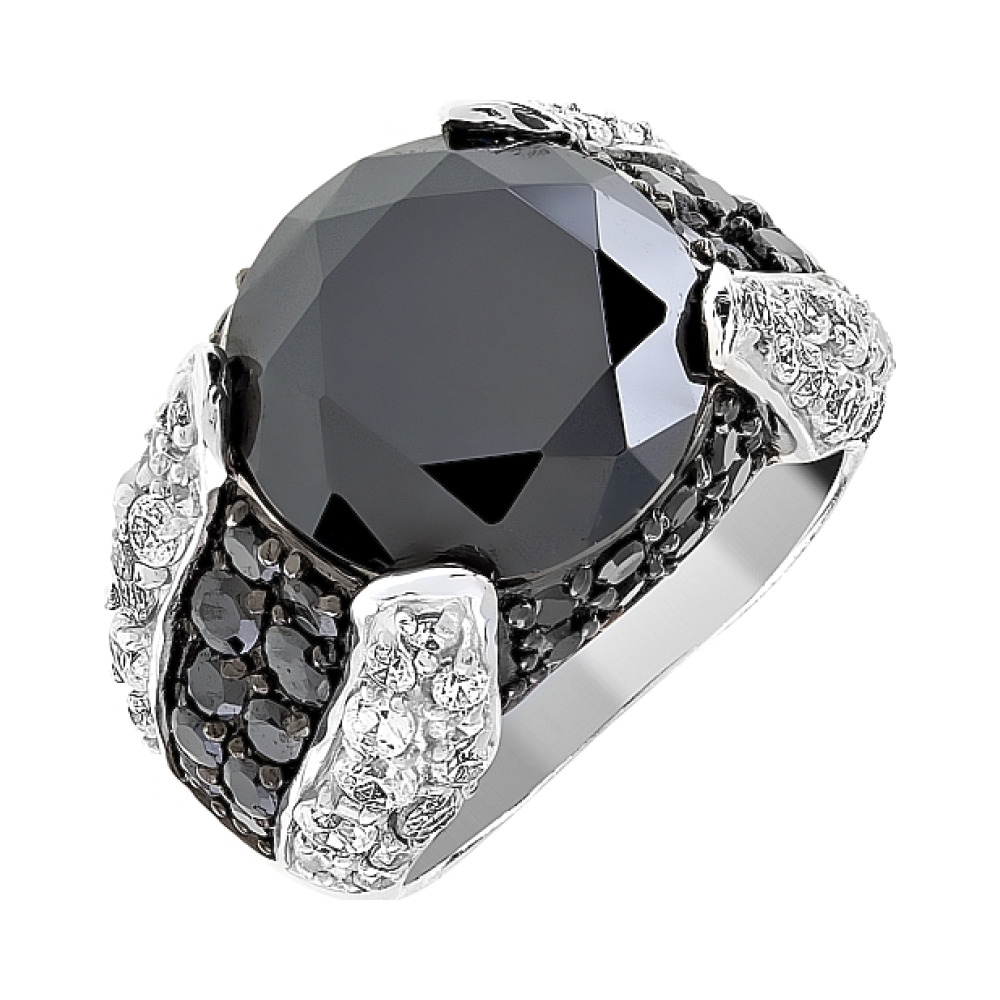 Серебряное кольцо с фианитом № 82483