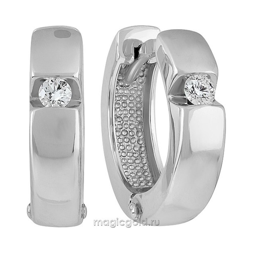 Золотые серьги с бриллиантом № 162353