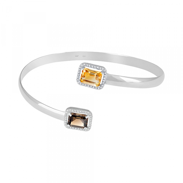 Серебряный браслет с полудраг. вставками № 127640