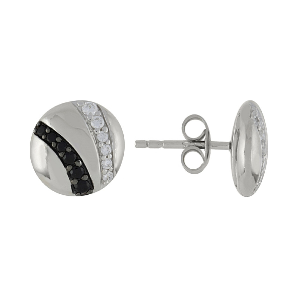 Серебряные серьги с фианитом № 100250