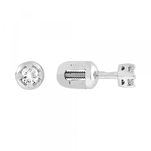 Пуссеты с бриллиантом № 105189