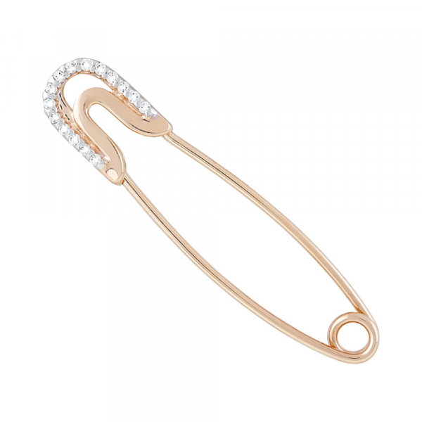 Золотая брошь с фианитами № 122491