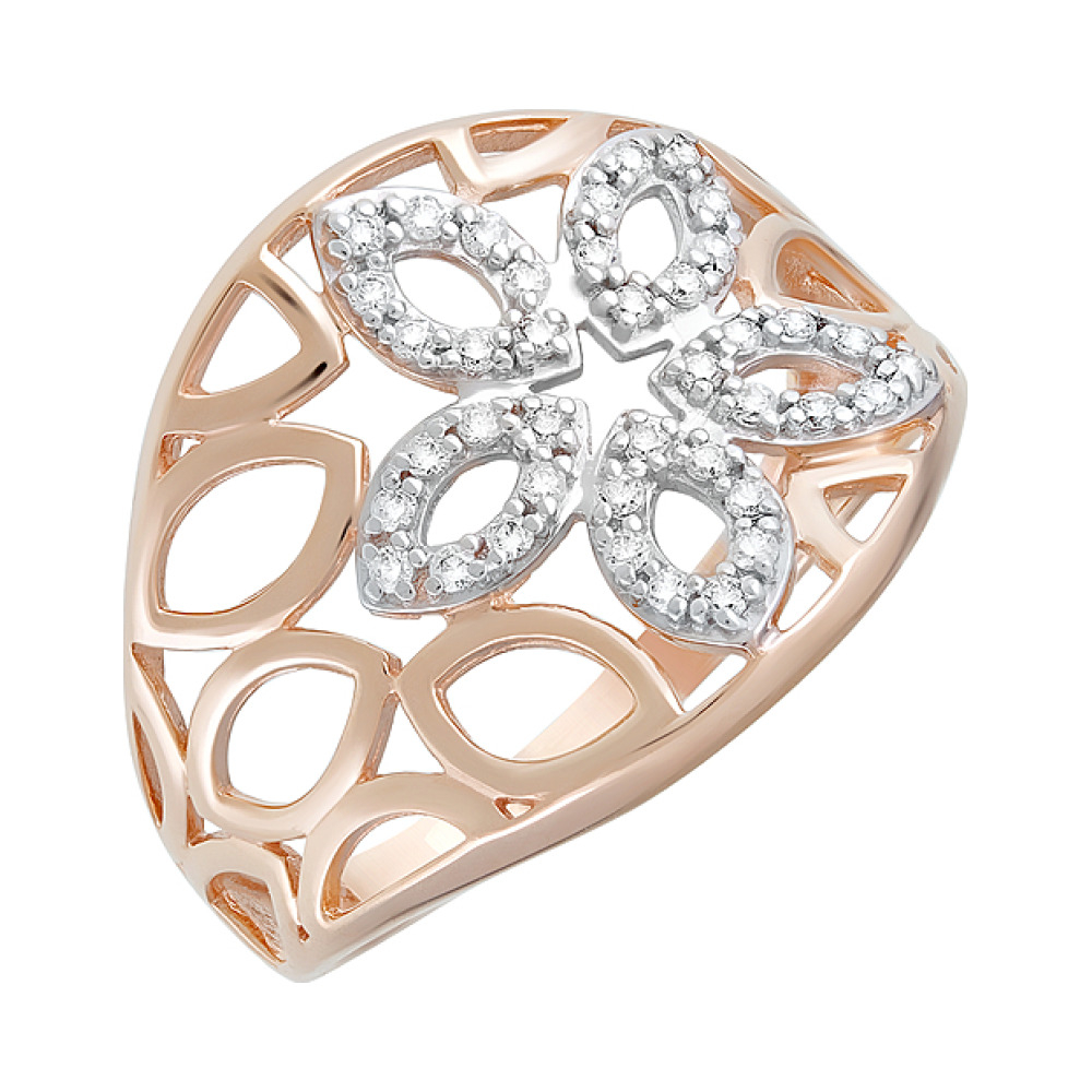 Золотое кольцо с фианитами № 126131