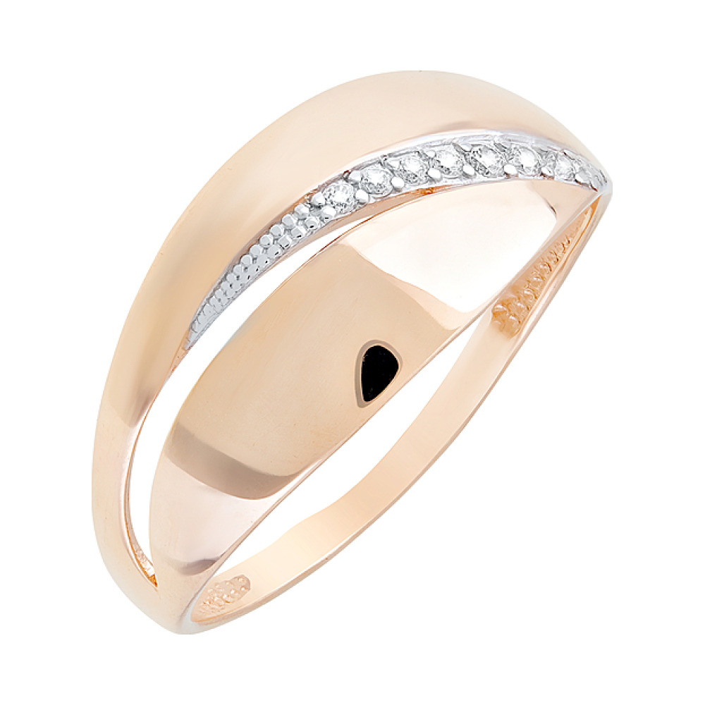 Золотое кольцо с фианитами № 126682