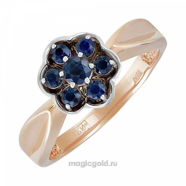 Золотое кольцо с сапфиром № 139027