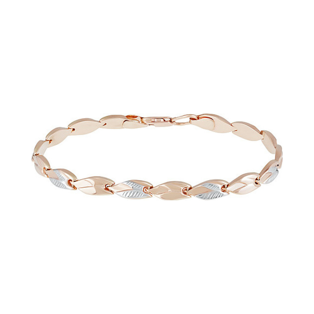 Золотой браслет без камня с алмазкой № 136867