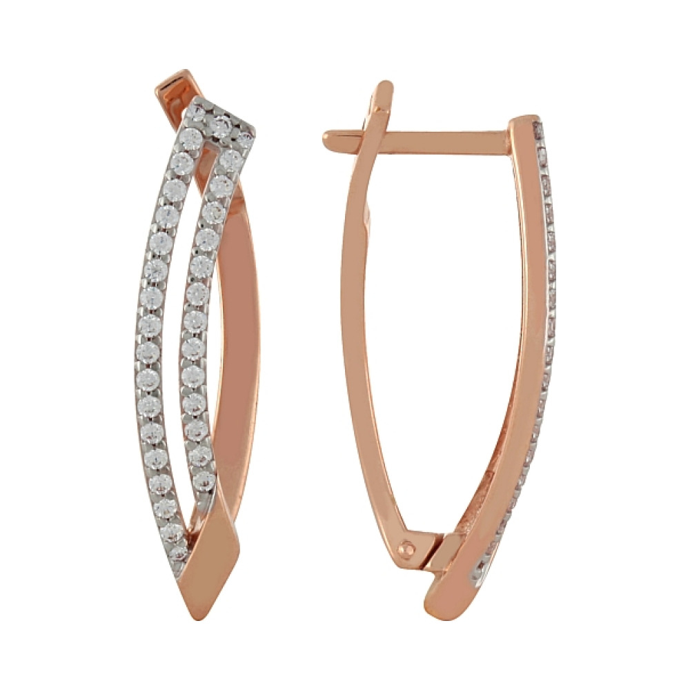 Золотые серьги с фианитом № 95974