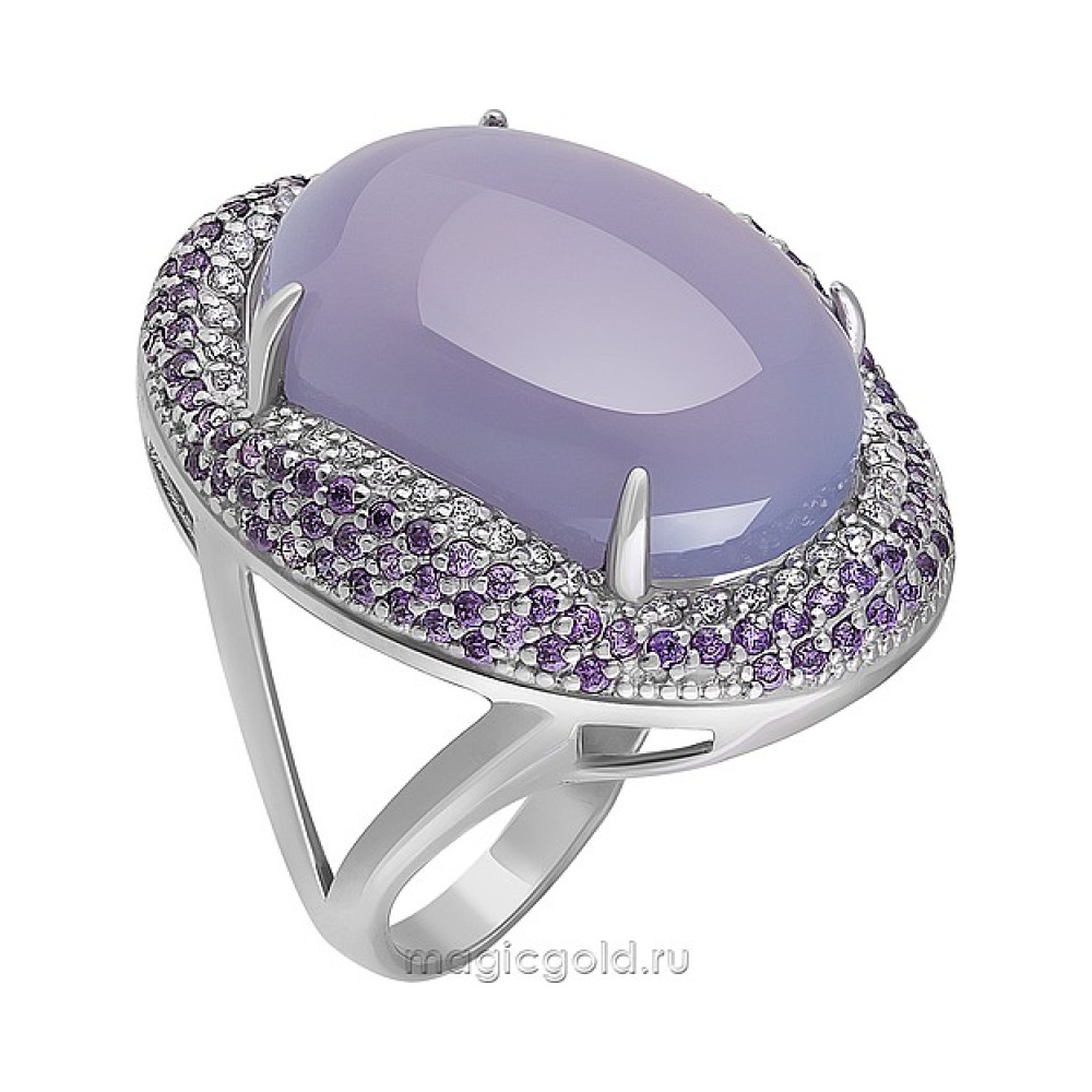 Серебряное кольцо с ониксом и фианитом № 164523