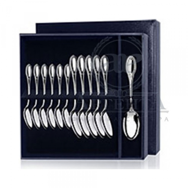 Серебряный десертный набор  Фаворит  12 предметов (десертные и чайные ложки)