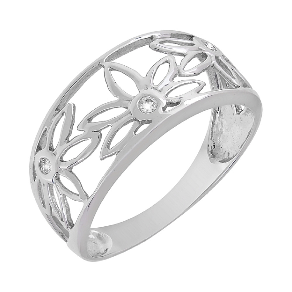 Золотое кольцо с бриллиантом № 83720