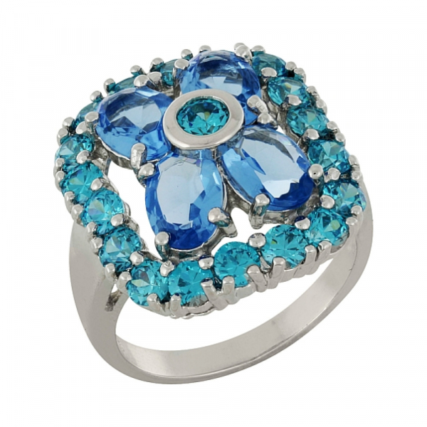 Серебряное кольцо с фианитом № 100864