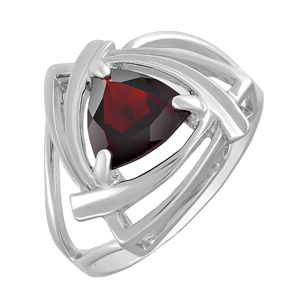 Серебряное кольцо с гранатом № 123260