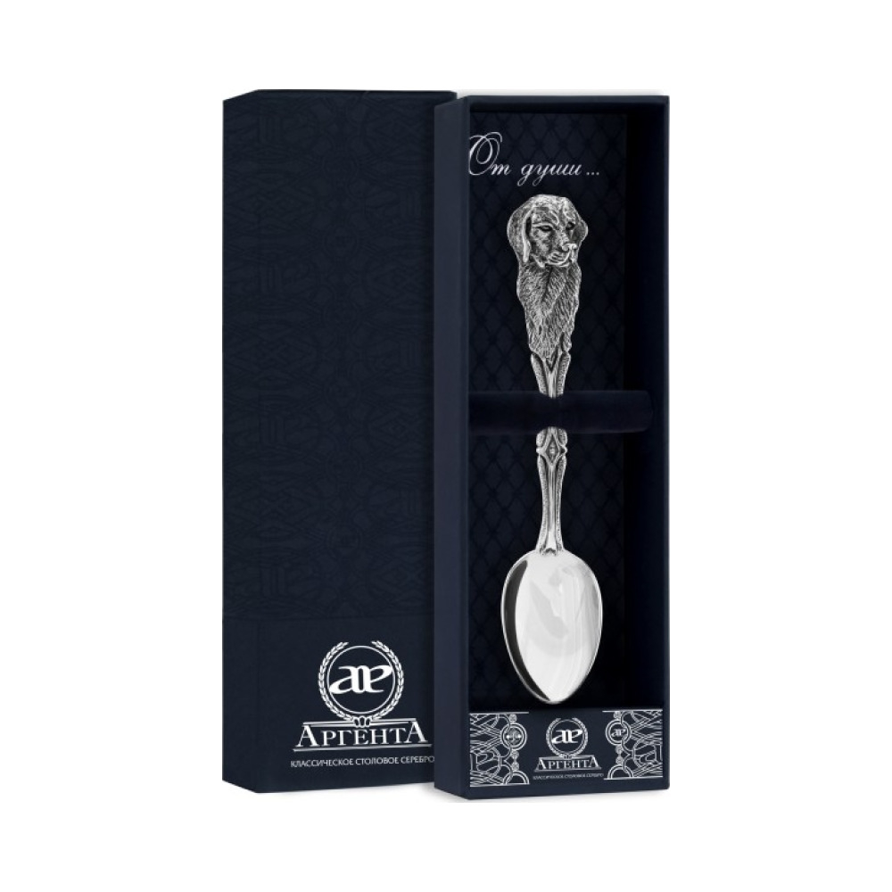 Ложка чайная "Охота" с чернением