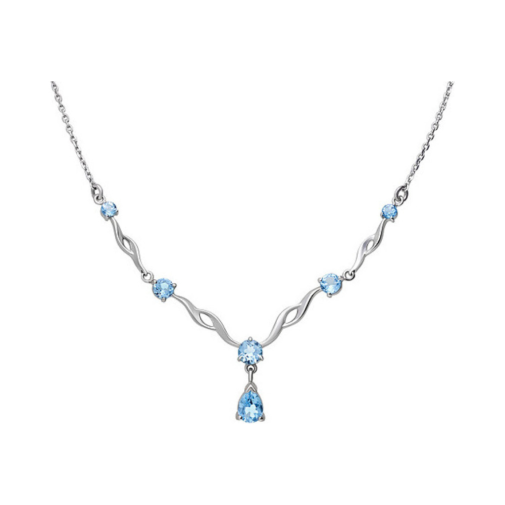 Серебряное колье с топазом № 133191