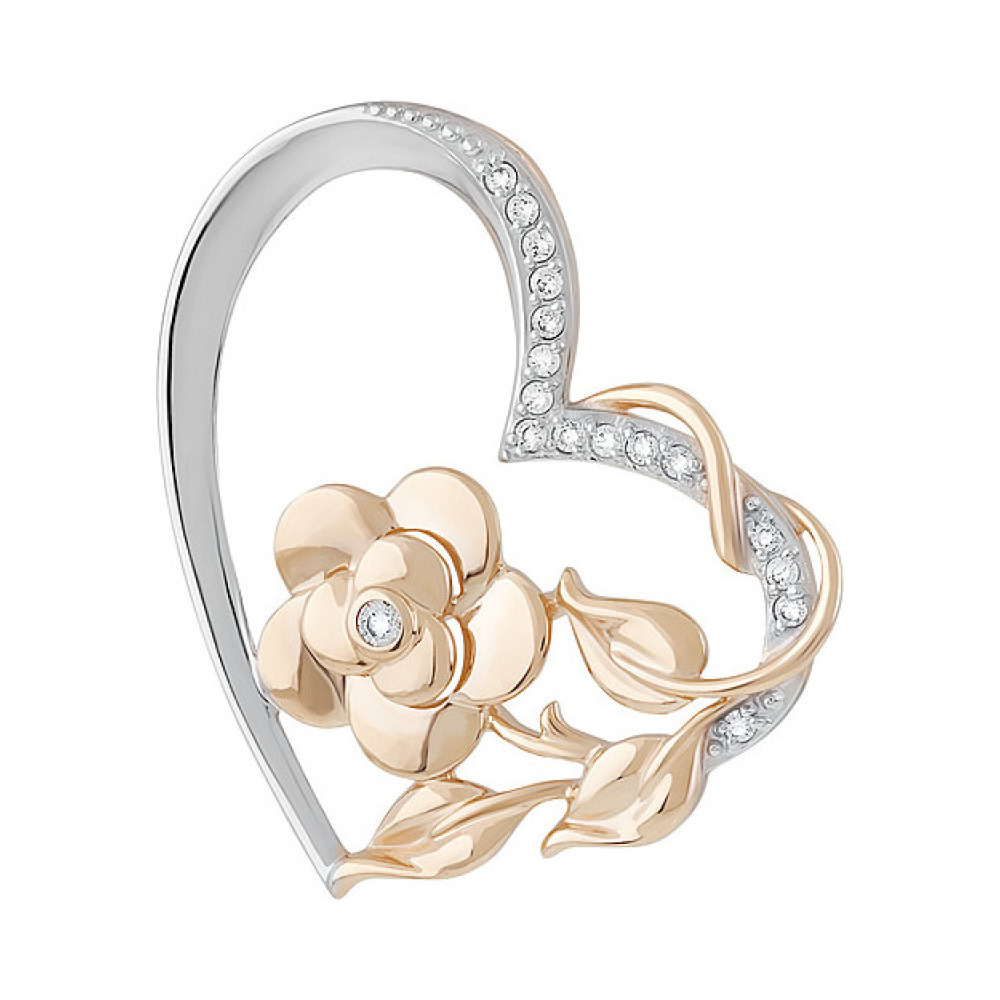 Золотая подвеска с фианитом № 135798