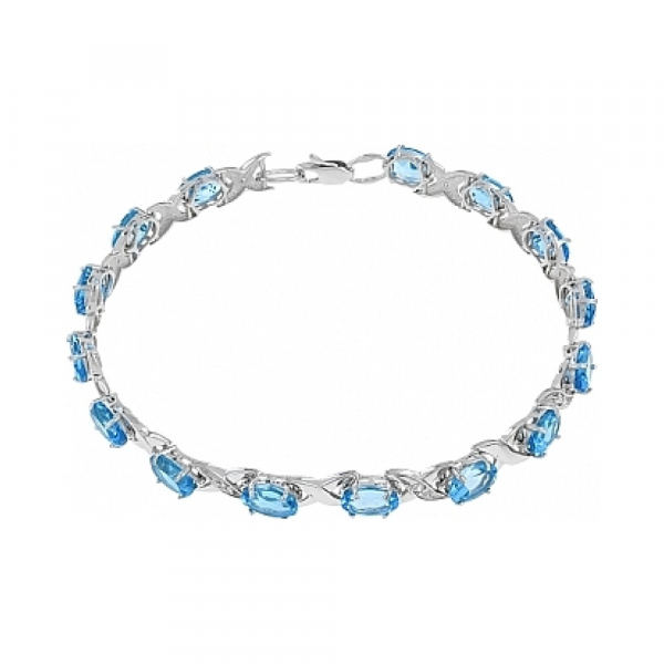 Золотой браслет с топазом и фианитом № 104518