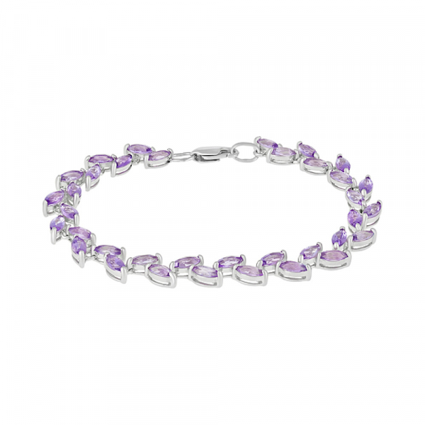 Серебряный браслет с аметистом № 108796