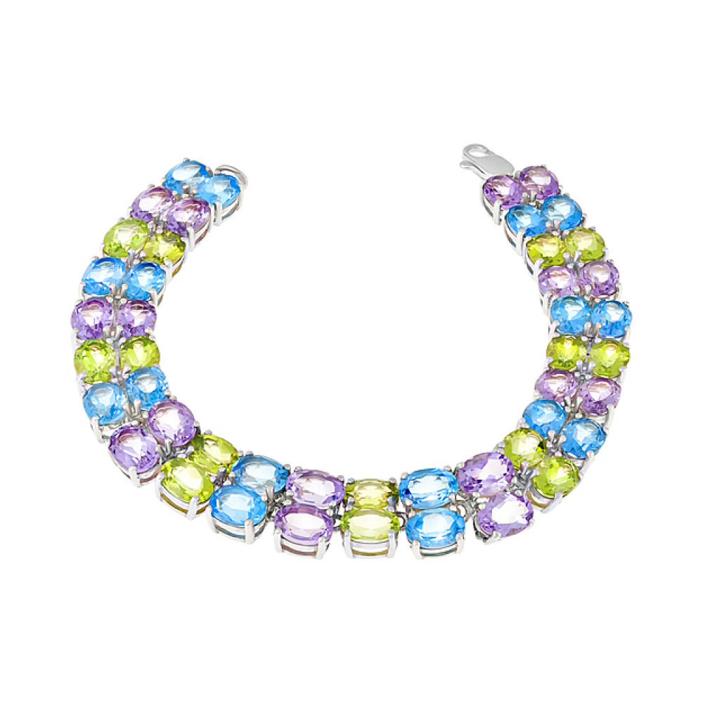 Браслет с полудраг. вставками № 123880