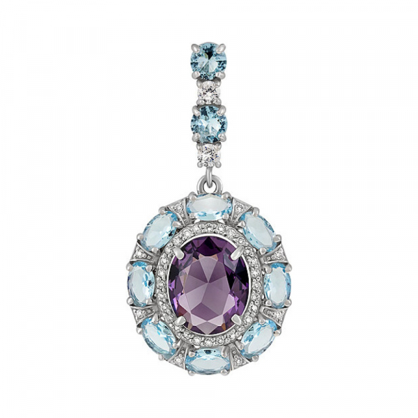 Серебряная подвеска с алпанитом и фианитом № 133317