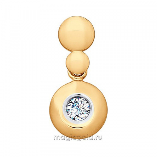 Золотая подвеска с фианитом № 163971