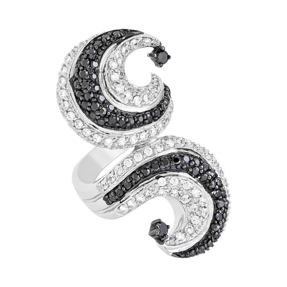 Серебряное кольцо с фианитом № 83546