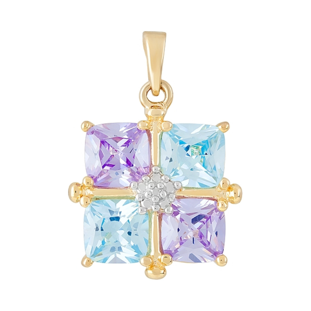 подвеска с фианитом и золотым покрытием № 108549