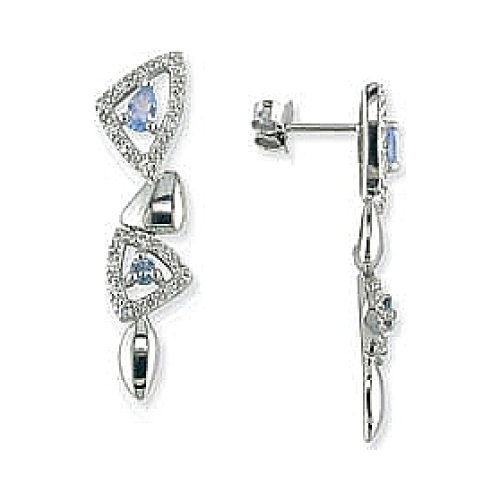  Серьги с синт. топазом и фианитом TED LAPIDUS № 32621