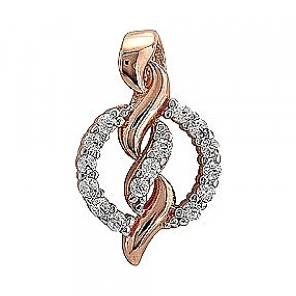 Золотая подвеска с фианитом № 72925