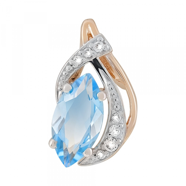 Золотая подвеска с топазом и фианитом № 120772