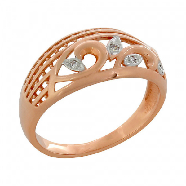 Золотое кольцо с фианитом № 78460