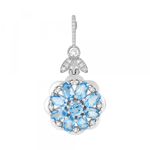 Серебряная подвеска с топазом и фианитом № 124397