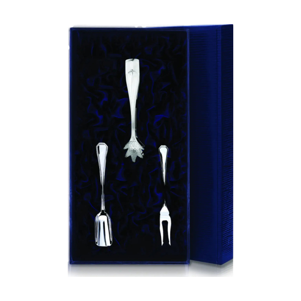 Набор чайный Элегант: вилка для лимона, совок для сахара, щипцы для сахара из серебра 925 пробы