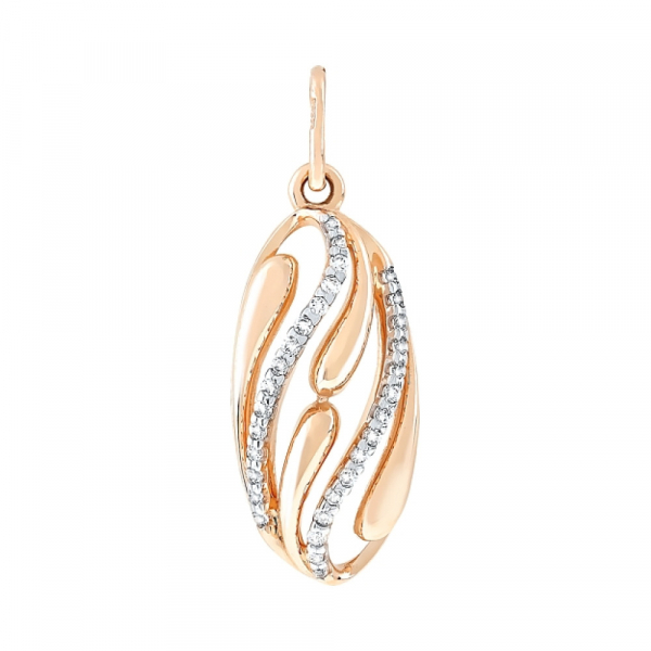 Золотая подвеска с фианитами № 112289