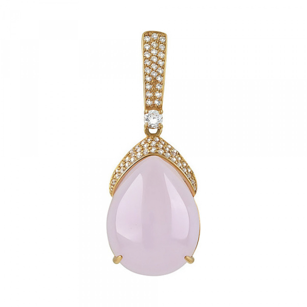 Серебряная подвеска с алпанитом, фианитом и золотым покрытием № 132495