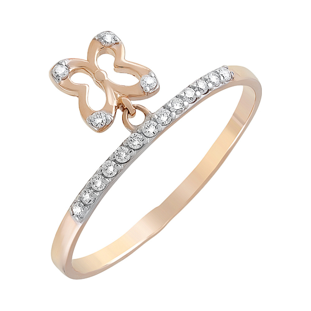 Золотое кольцо с фианитами № 126687