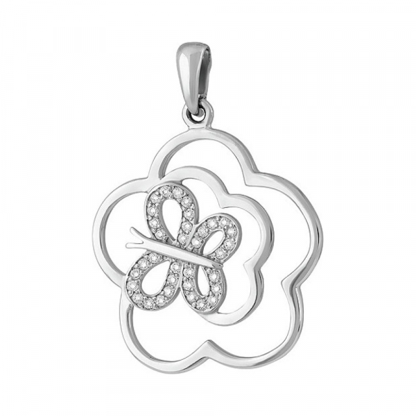 Серебряная подвеска с фианитом № 134162