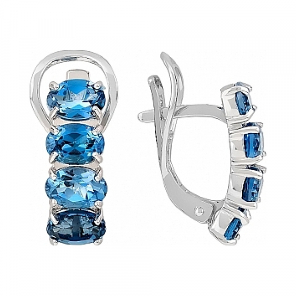 Золотые серьги с топазом № 115510