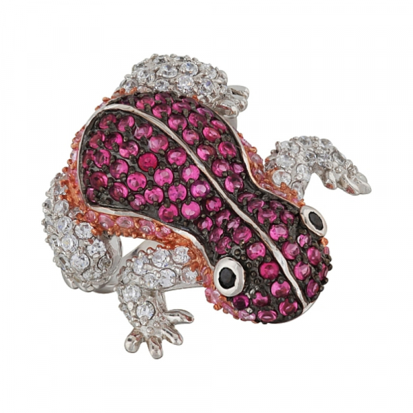 Серебряное кольцо с фианитом № 99628