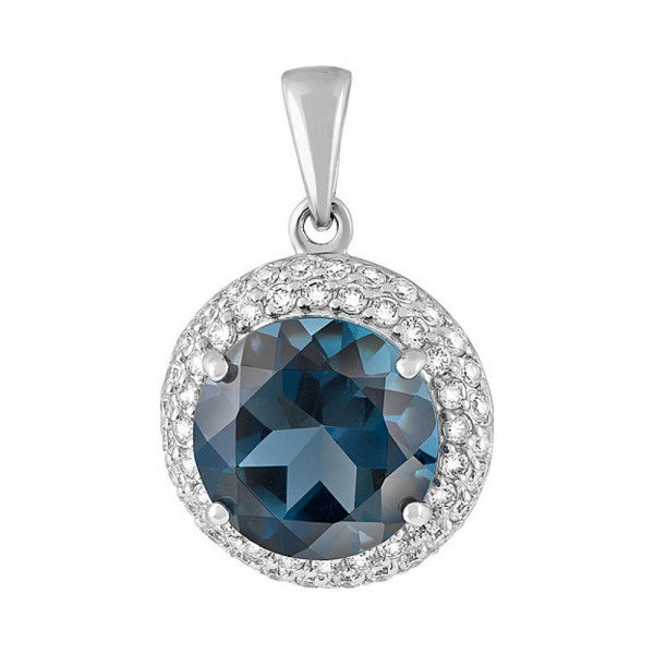 Золотая подвеска с топазом и фианитом № 128513