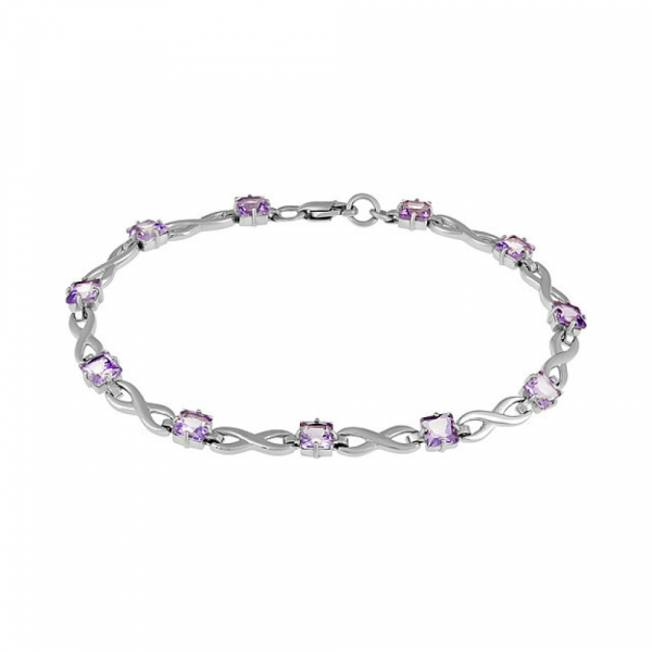 Серебряный браслет с аметистом № 134091