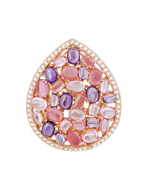 Серебряная подвеска с фианитом и золотым покрытием № 118405