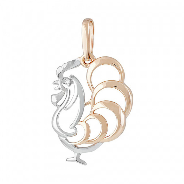 Золотая подвеска с фианитом № 138197