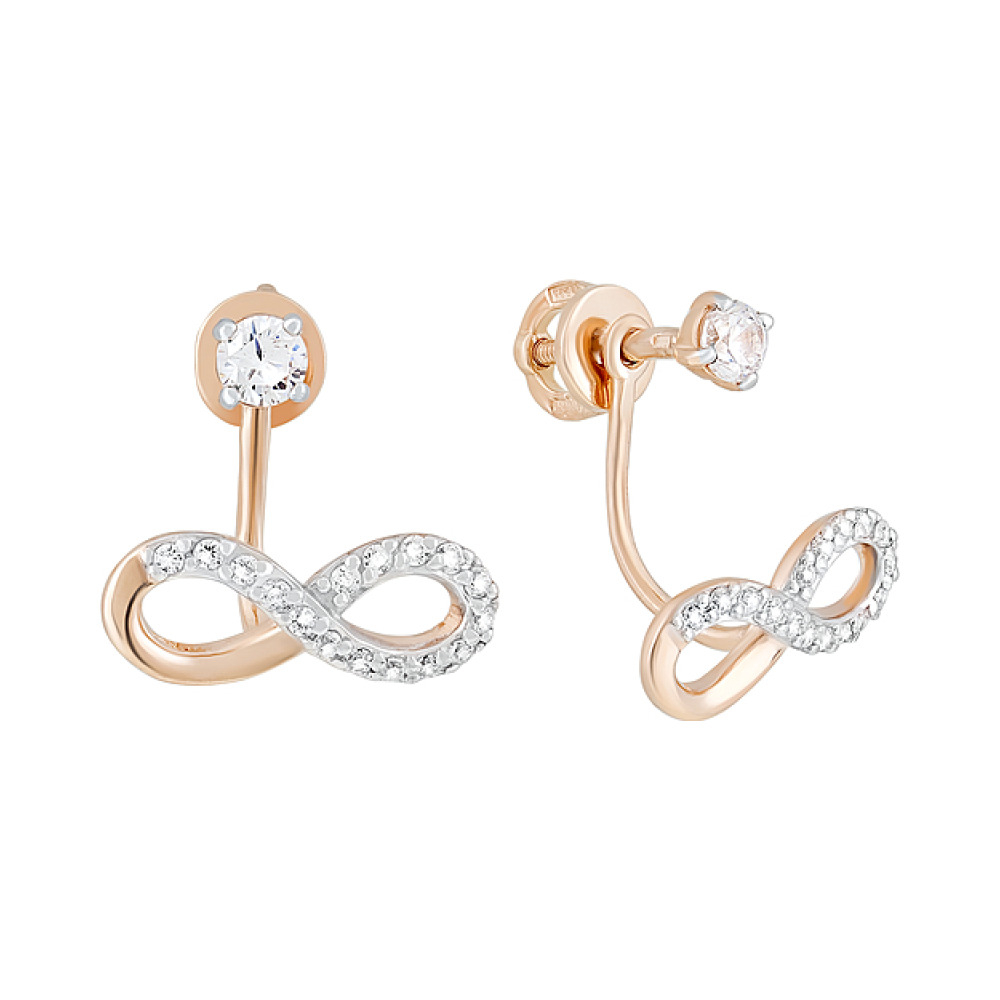 Золотые серьги с фианитами № 126777