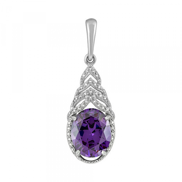 Серебряная подвеска с фианитом № 132991