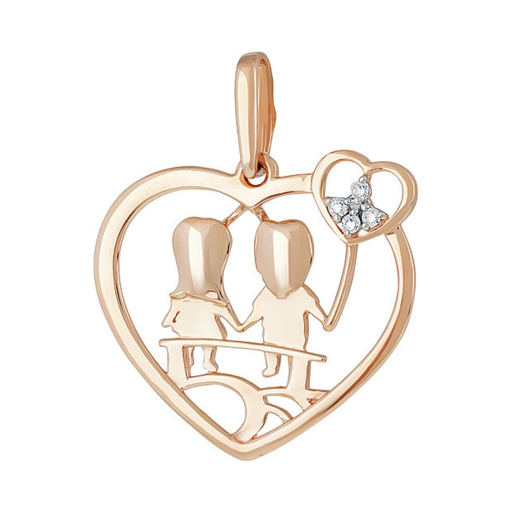 Золотая подвеска с фианитом № 136979