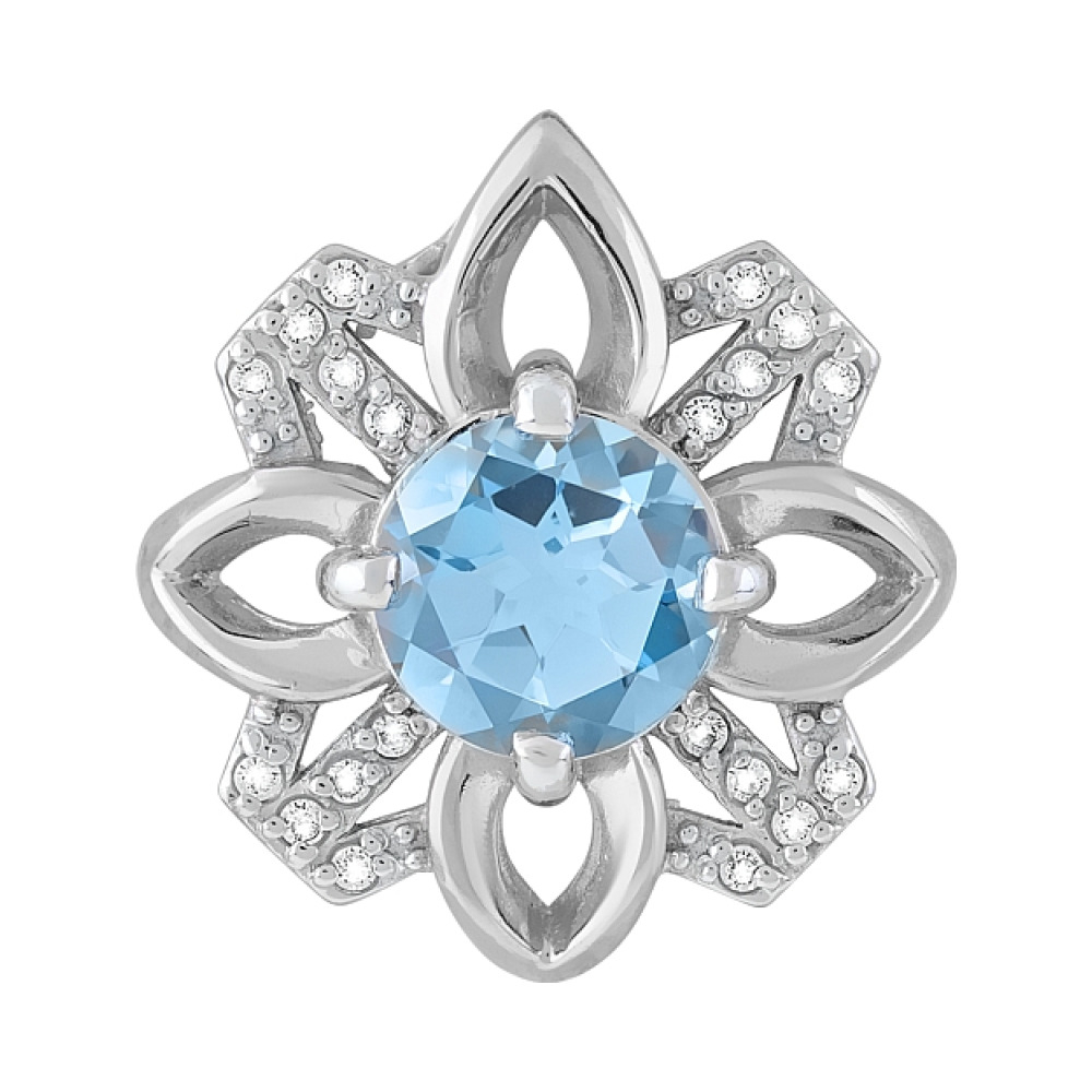 Подвеска с топазом и фианитом № 119330