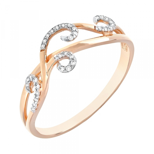 Золотое кольцо с фианитами № 114178