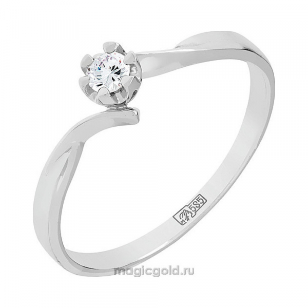 Золотое кольцо с бриллиантом № 119053